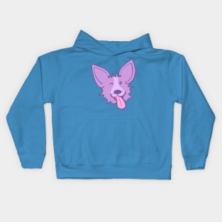 Cute Purple Winking Corgi Kids Hoodie